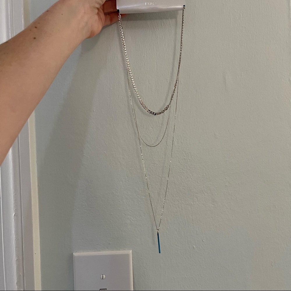 Rue21 triple chain silver necklace NWT